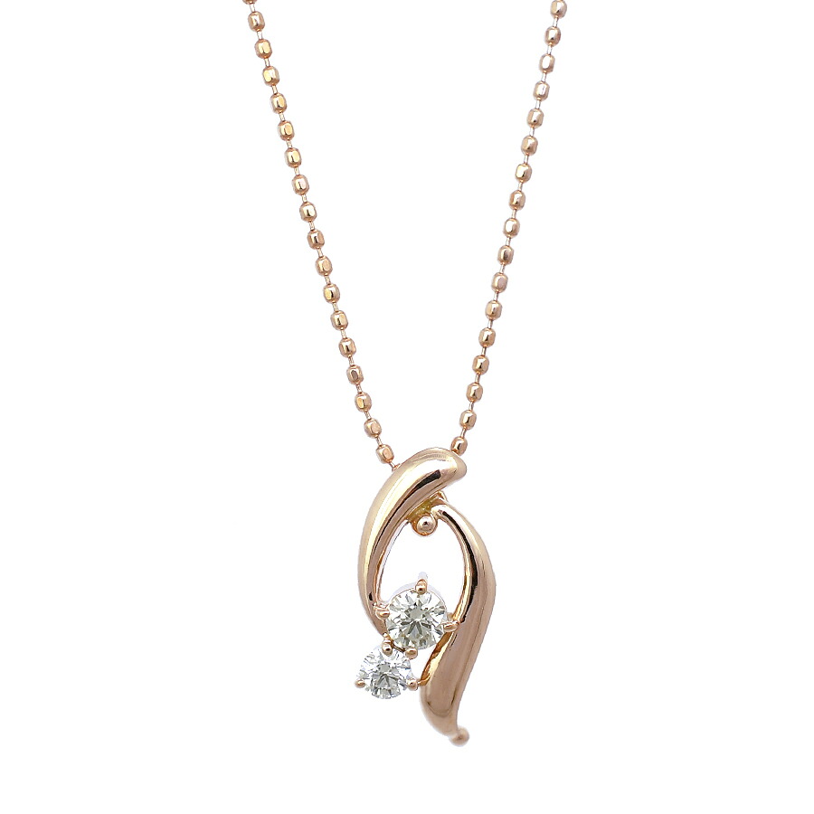 【中古】ペンダント K10PG ピンクゴールド ダイヤモンド 0.15ct レディース ジュエリー [送料無料]