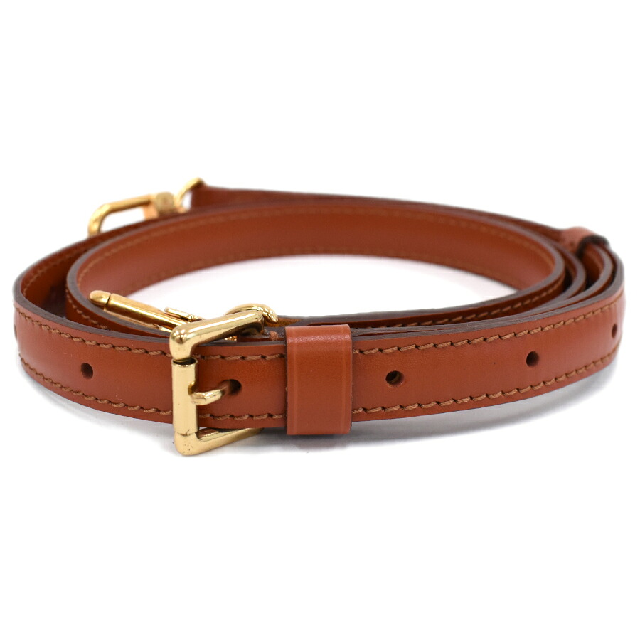 【中古】ルイヴィトン ショルダーストラップ バッグ用アクセサリー レザー レッドブラウン系 ゴールド金具 LOUIS VUITTON [送料無料]｜ブランドリサイクルストアスマイル