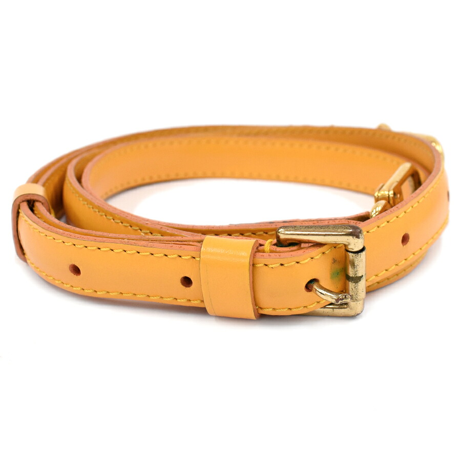 【中古】ルイヴィトン ショルダーストラップ バッグ用アクセサリー レザー イエロー ゴールド金具 LOUIS VUITTON [送料無料]｜ブランドリサイクルストアスマイル