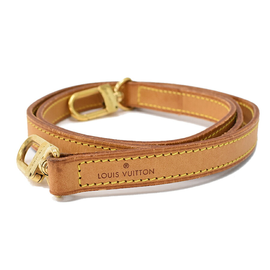 【中古】ルイヴィトン ショルダーストラップ バッグ用アクセサリー ヌメ革 レザー ベージュ ゴールド金具 LOUIS VUITTON [送料無料]｜ブランドリサイクルストアスマイル