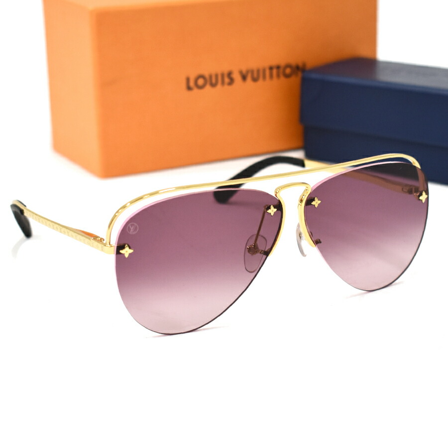 【楽天市場】【中古】新品同様 ルイヴィトン サングラス グリース Z1044E アビエイター グラデーション オーベルジヌ ピンク ゴールド