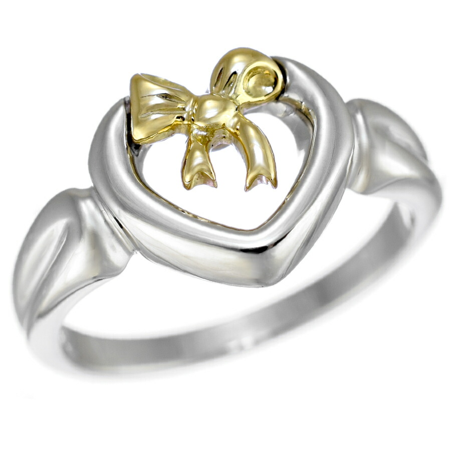 ティファニー 未使用に近い 11号 リボンリング K18 シルバー コンビ ティファニー 未使用に近い 11号 リボンリング K18 シルバー