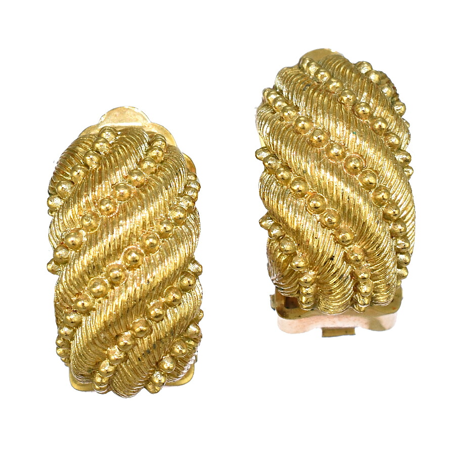 【中古】クリスチャンディオール イヤリング ゴールドカラー 両耳用 ヴィンテージ アクセサリー Christian Dior [送料無料]