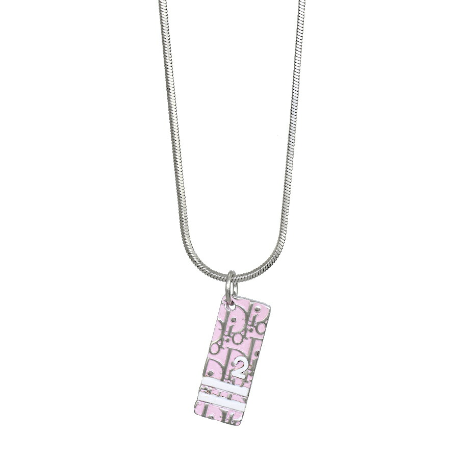Dior シルバー ピンク ペンダントネックレス 楽天市場】Dior ディオール トロッター ネックレス ペンダント