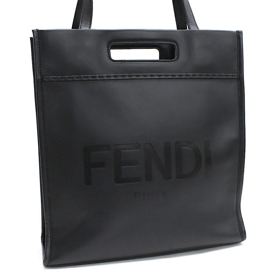 【中古】フェンディ 2way トートバッグ 7VA481 レザー ブラック FENDI[送料無料]