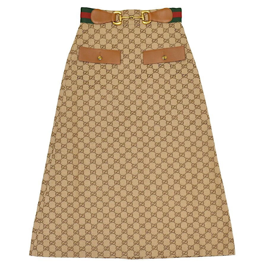 美品　グッチ　GUCCI レオパード　スカート 楽天市場】【グッチ】Gucci 2018 GGキャンバス タイガー Aライン