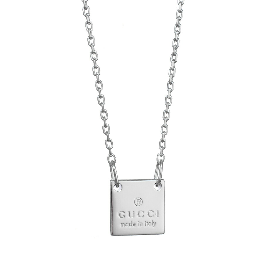 【中古】新品同様 グッチ トレードマーク ペンダント ネックレス スターリングシルバー 925 ジュエリー アクセサリー GUCCI [美品][送料無料]