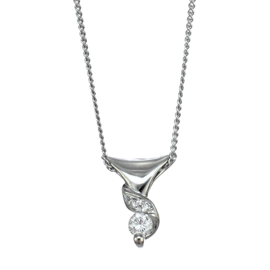 【中古】新品同様 ペンダント ネックレス プラチナ 900 850 ダイヤモンド 0.15ct ジュエリー アクセサリー [美品][送料無料]｜ブランドリサイクルストアスマイル