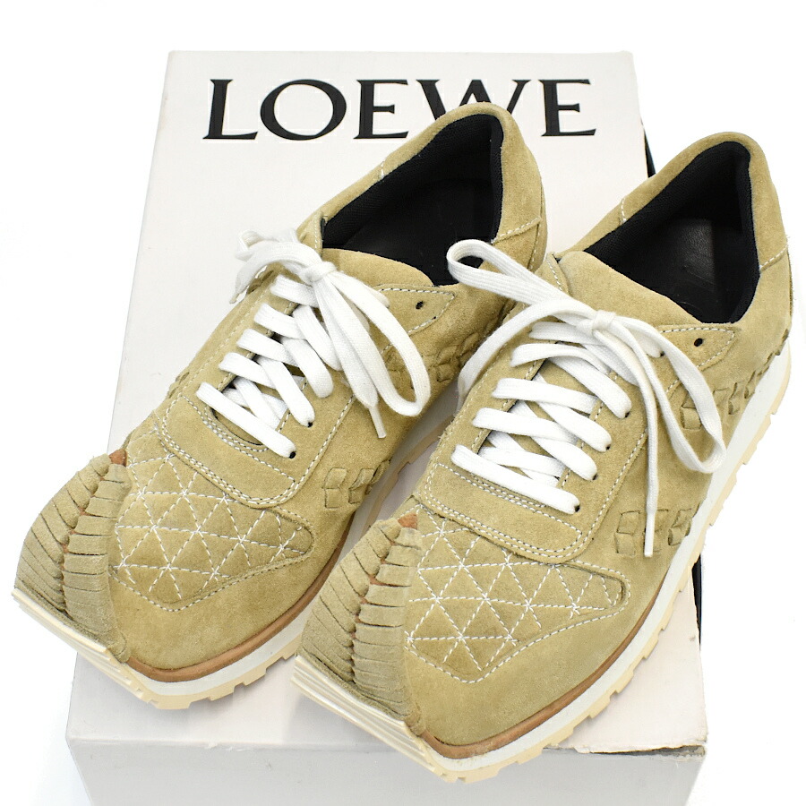 ロエベ　loewe ベージュ　スニーカー　美品 ロエベloewe ベージュスニーカー美品
