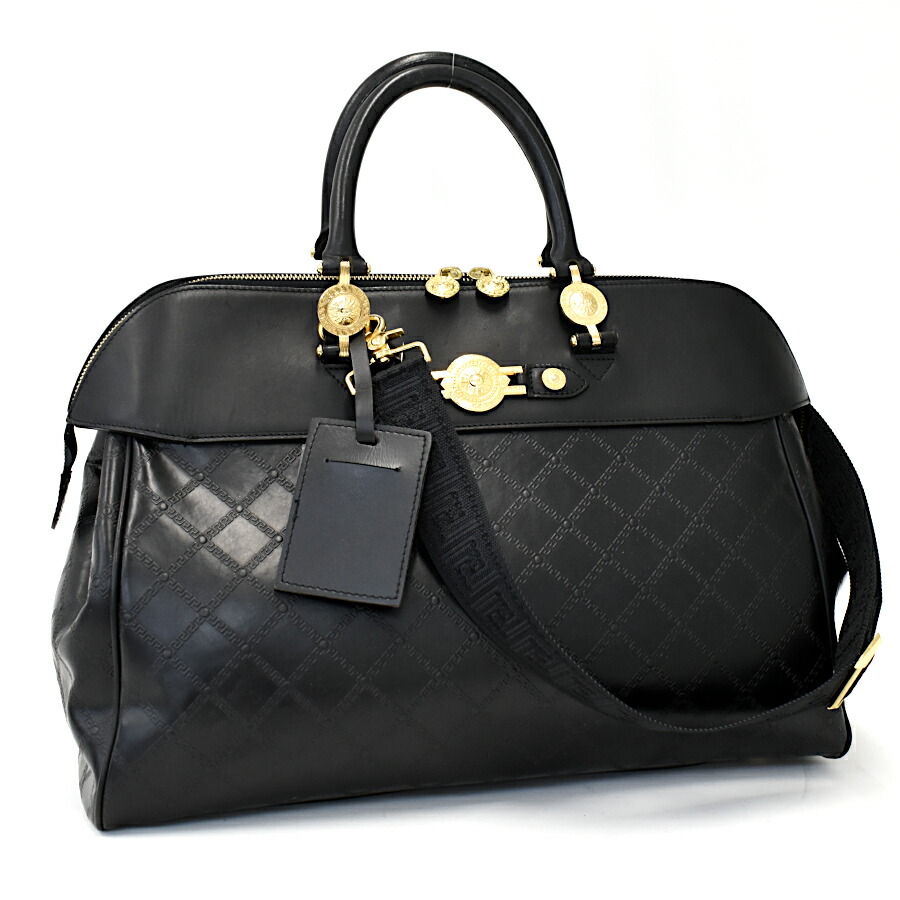 ✨激レア✨GIANNI VERSACE 2wayボストンバッグ ブラック レザー ✨激レア✨GIANNI VERSACE 2wayボストンバッグ ブラック レザー