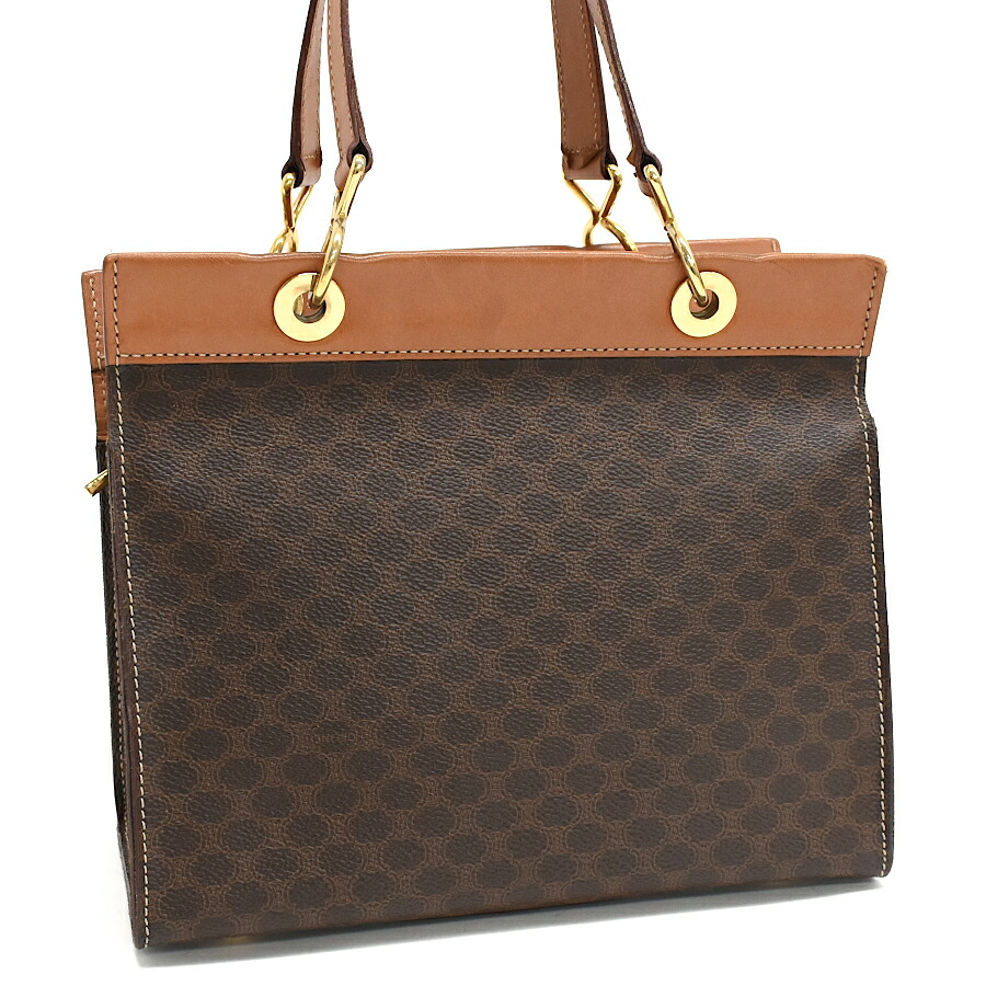 楽天市場】【CELINE】セリーヌ マカダム トートバッグ PVC/レザー