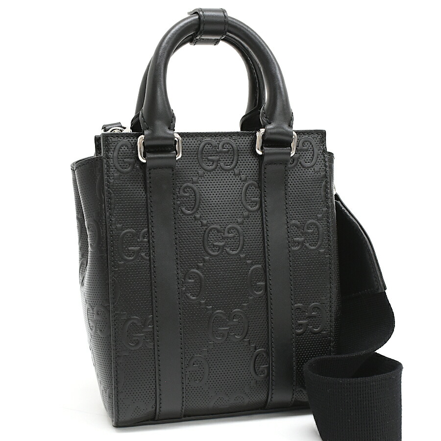 【中古】グッチ GGエン主任者 ミニ トートバッグ 2way ショルダーバッグ 696010 なめし革 黒いこと GUCCI [貨物輸送無料]