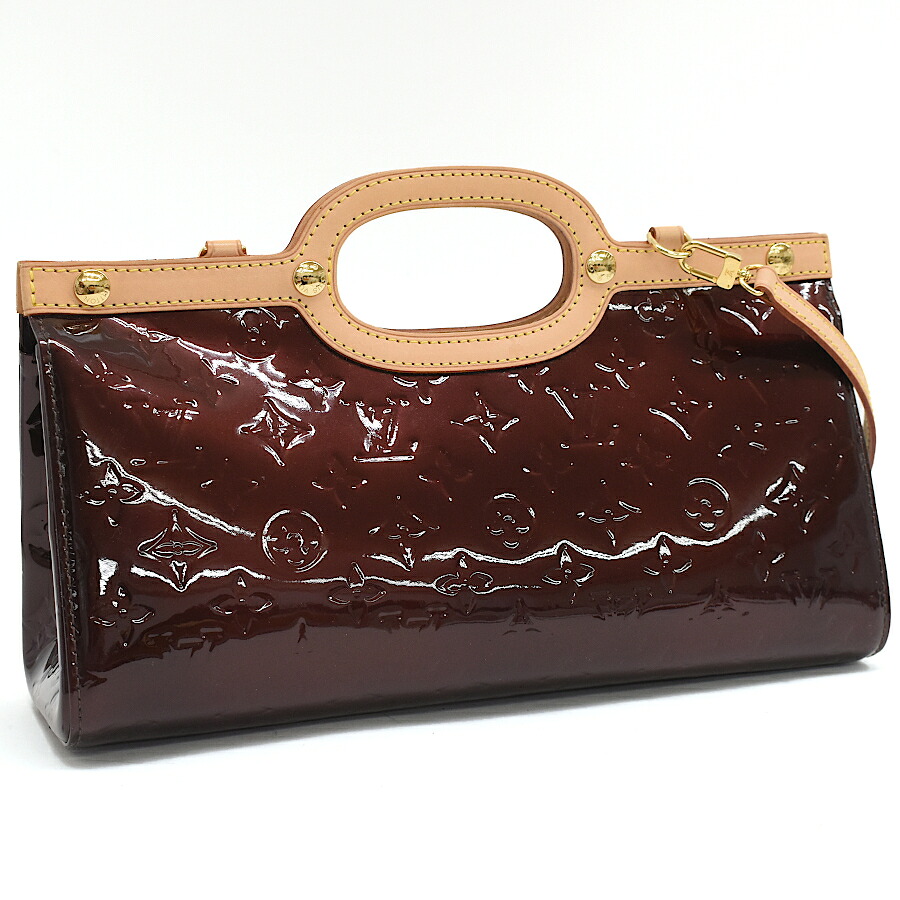 【中古】ルイヴィトン ロクスバリー ドライブ 2way ハンドバッグ M91995 ヴェルニ パテントレザー アマラント ボルドー LOUIS VUITTON[美品][送料無料]