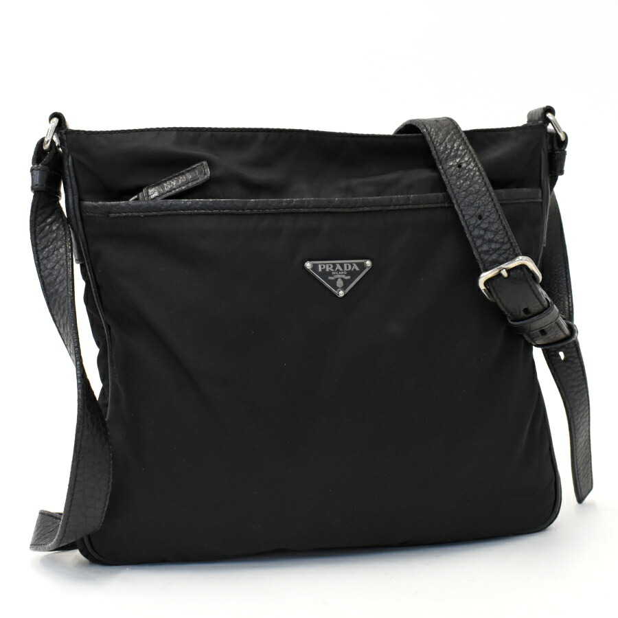 【美品】プラダ ショルダーバッグ レザー×ナイロン 三角ロゴ 緑 ギャラ付 PRADA - 極 美品 希少品 PRADA プラダ リエディション 三角ロゴ