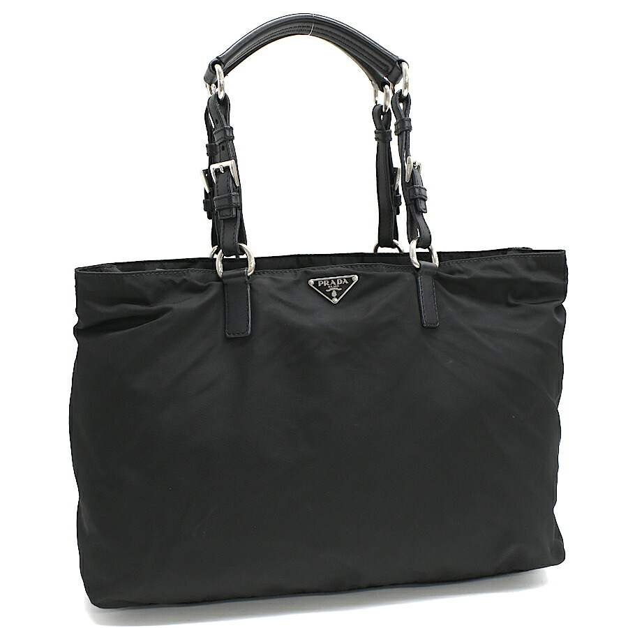 【中古】プラダ ショルダー ハンドバッグ BR2174 ナイロン ブラック トライアングルロゴプレート PRADA[送料無料]