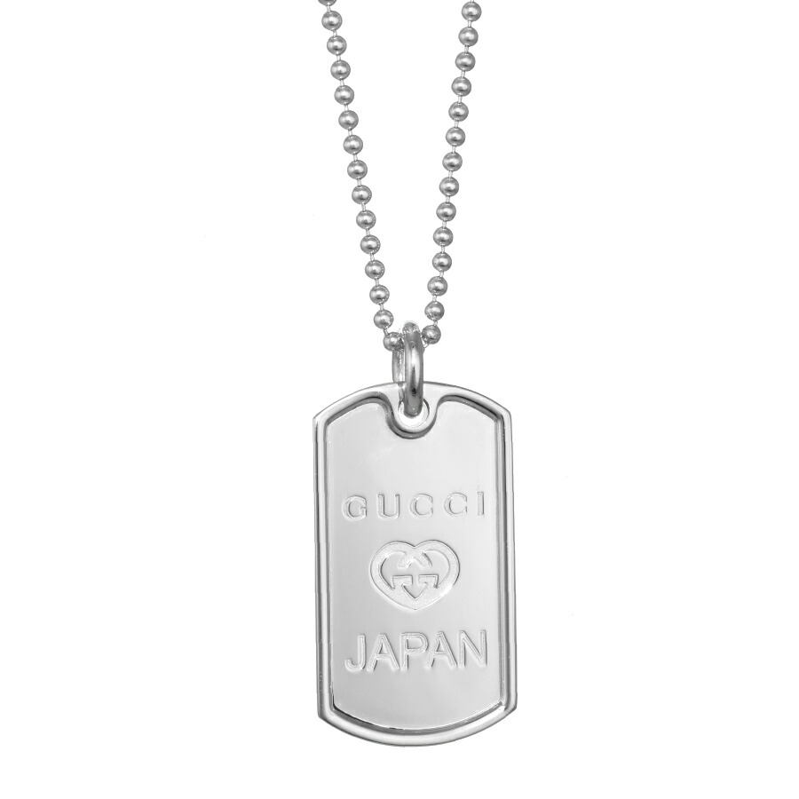 【中古】新品負けず劣らず グッチ 日本制限事項 慈善団体 首飾り 引き舟 シャンデリヤ スターリングしろがね色 925 ハート型 インターロッキング GUCCI [美品][貨物輸送無料]