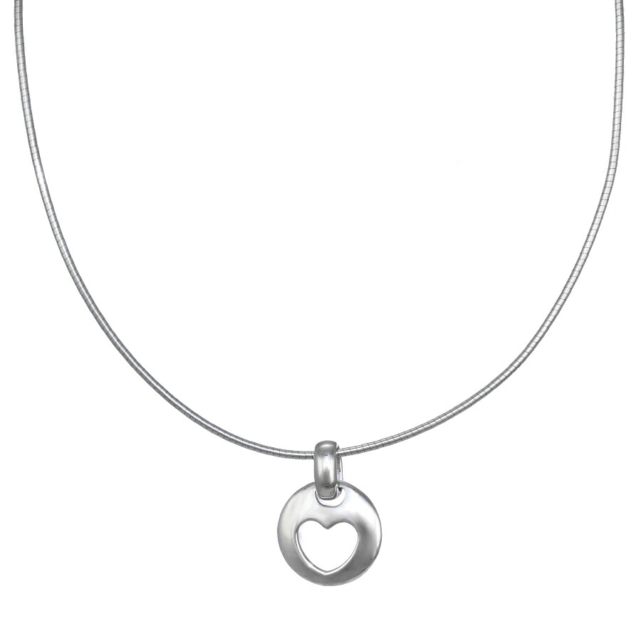 【中古】新品同様 ティファニー ピアスドハート ペンダント ワイヤー ネックレス スターリングシルバー 925 TIFFANY&CO. [美品][送料無料]