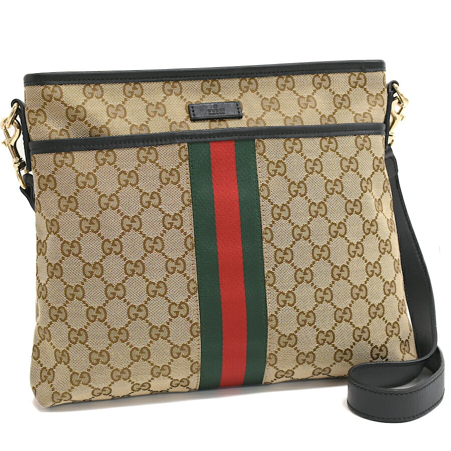 【中古】グッチ クロスボディ ショルダーバッグ 388926 GGキャンバス シェリーライン ジャガード レザー ベージュ GUCCI[美品][送料無料] 59,400円