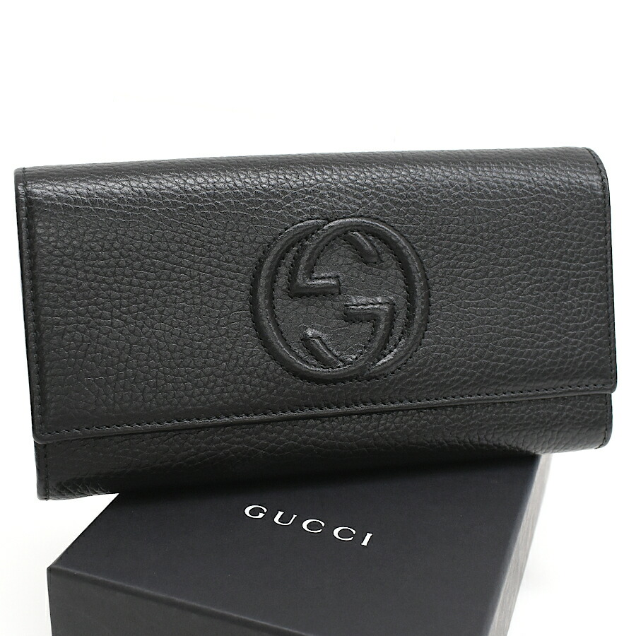 【中古】グッチ ソーホー コンチネンタルウォレット 長財布 598206 インターロッキングG レザー ブラック GUCCI [送料無料]