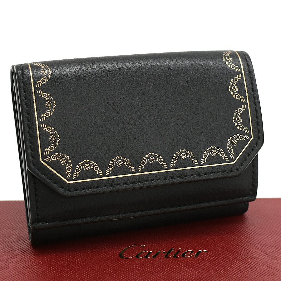 楽天市場】カルティエ Cartier 三つ折り財布 オレンジ系x