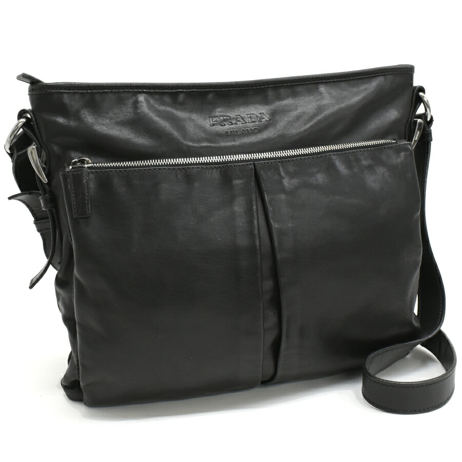 美品 プラダ レザー メッセンジャーバッグ ショルダーバッグ レザー ショルダーバッグ 2VD073_2CYR_F0002_V_OOO(M24NY048