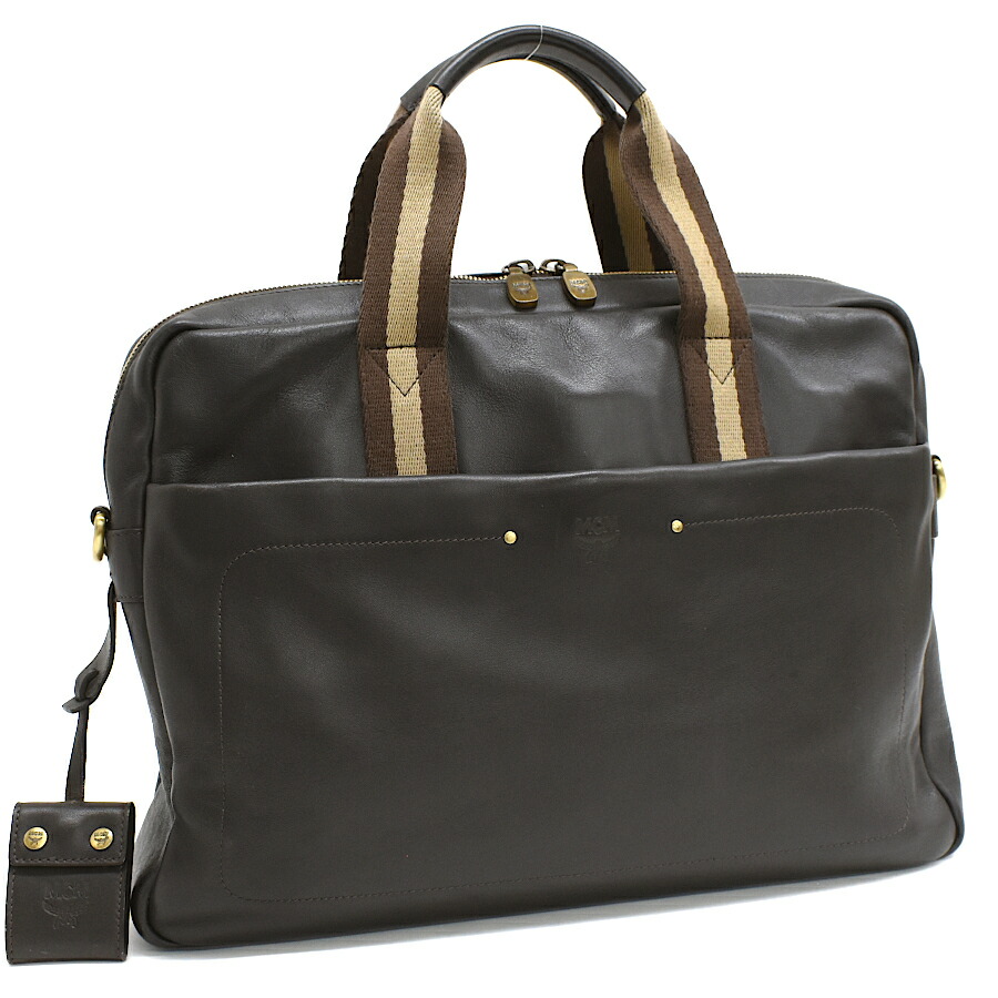 楽天市場】エムシーエム MCM ビジネスバッグ レザー ブラック 黒