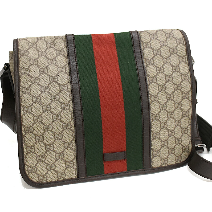 GUCCI メンズ ショルダーバッグ 92538 ナイロン×レザークロスボディ 楽天市場】【中古】グッチ クロスボディ メッセンジャーバッグ