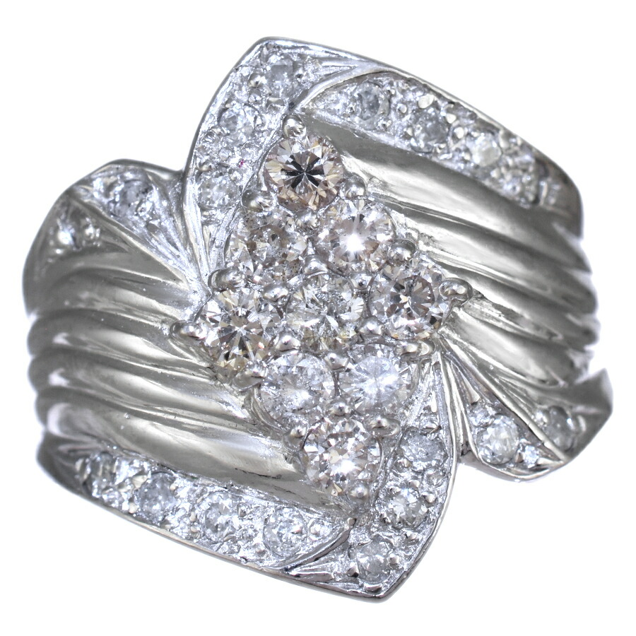 【中古】新品同様 リング 指輪 プラチナ900 ダイヤモンド 1.00ct 14号 [美品][送料無料]