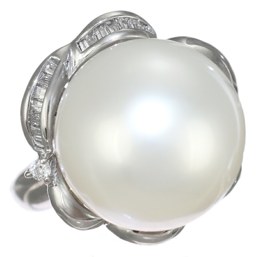 【中古】リング 指輪 プラチナ900 パール ダイヤモンド 0.18ct 11号 [美品][送料無料]｜ブランドリサイクルストアスマイル