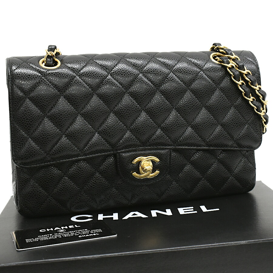 【中古】シャネル マトラッセ25 チェーンショルダーバッグ A01112 キャビアスキン マトラッセ ゴールド金具 CHANEL[美品][送料無料]