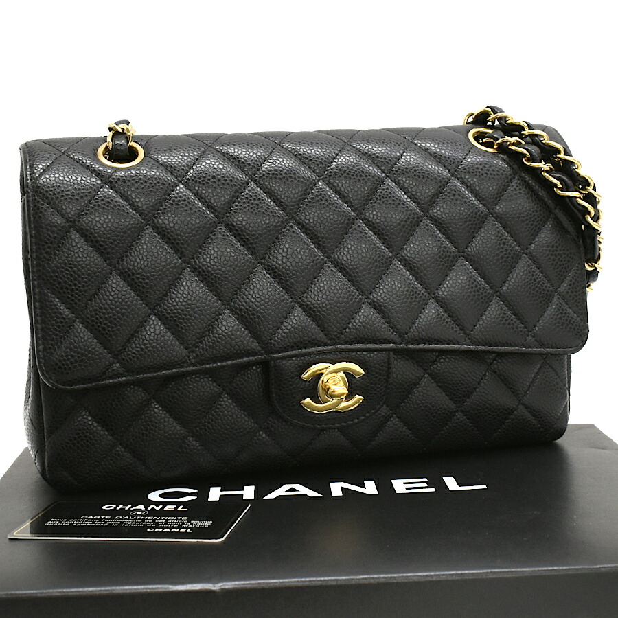 【中古】シャネル マトラッセ25 チェーンショルダーバッグ A01112 キャビアスキン マトラッセ ゴールド金具 CHANEL[美品][送料無料]