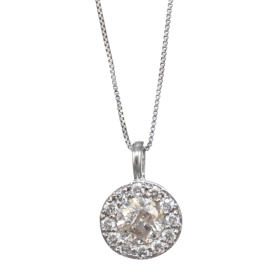 【中古】新品同様 ペンダント ネックレス プラチナ 900 850 ダイヤモンド 0.50ct [美品][送料無料]
