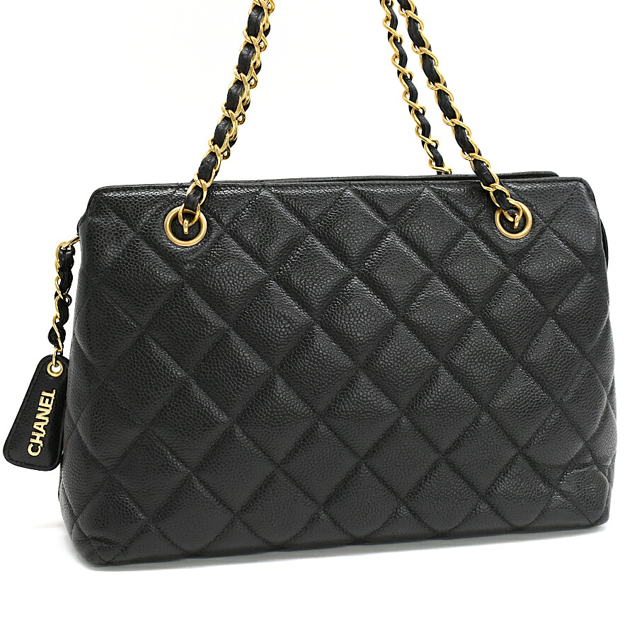 【中古】シャネル チェーンショルダーバッグ キャビアスキン マトラッセ レザー ブラック ゴールド金具 CHANEL[美品][送料無料] 124,000円