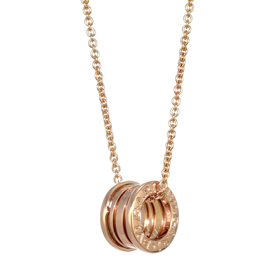【中古】新品同様 ブルガリ ビーゼロワン ペンダント ネックレス K18ピンクゴールド BVLGARI B.zero1 [美品][送料無料]