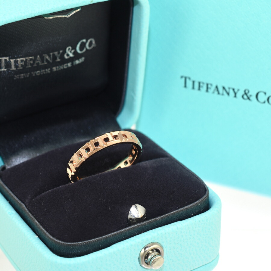 美品　Tiffany ティファニー　トゥルーナローリング　18k PG 14号 楽天市場】【新品仕上げ済】ティファニー TIFFANY Tトゥルー