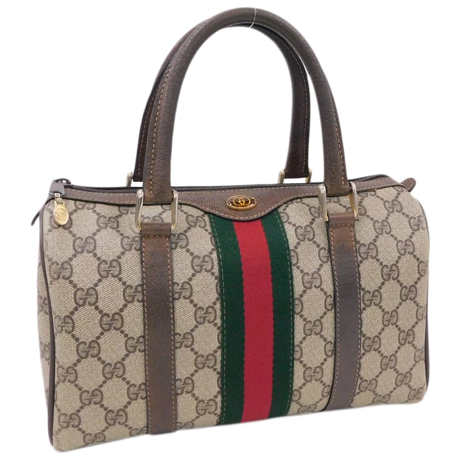 楽天市場】[中古] GUCCI グッチミニボストン黒GGキャンバスA : BrandCo