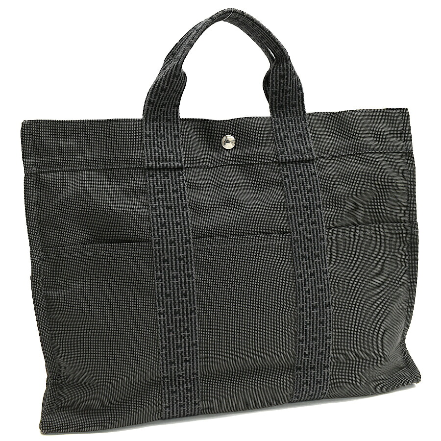 【中古】エルメス エールライン トートバッグ MM ハンドバッグ ナイロンキャンバス グレー HERMES Her Line [美品][送料無料] 22,960円