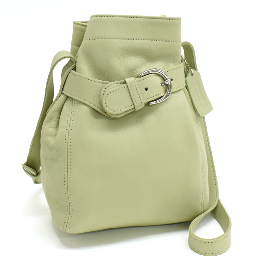 【中古】コーチ ソーホー ベルト バケットバッグ ショルダーバッグ 4156 レザー ライムグリーン シルバー金具 COACH[美品][送料無料]