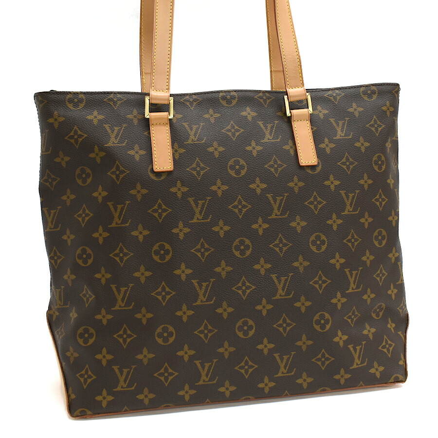 【中古】ルイヴィトン カバメゾ ショルダー トートバッグ M51151 モノグラム キャンバス レザー ブラウン LOUIS VUITTON Cabas Mezzo[美品][送料無料]