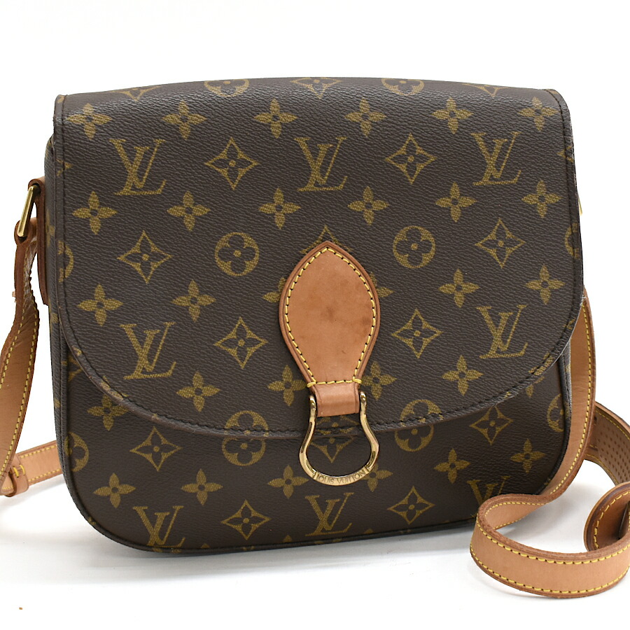【中古】ルイヴィトン サンクルーGM クロスボディ ショルダーバッグ M51242 モノグラム キャンバス レザー ブラウン LOUIS VUITTON Saint Cloud GM[送料無料]