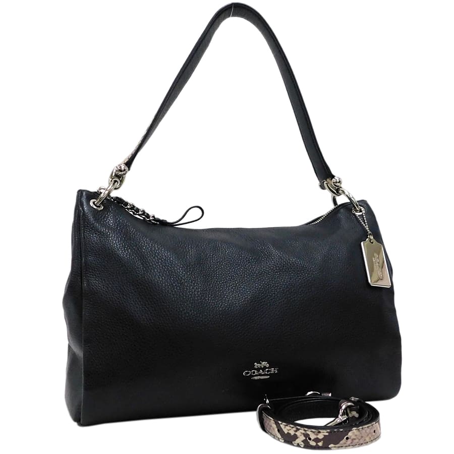 【中古】コーチ 2wayショルダーバッグ F28987 ブラック系 レザー 斜め掛け 肩掛け レディース COACH[送料無料]