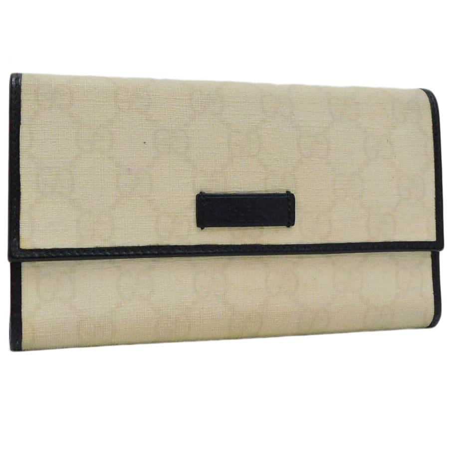 【中古】グッチ 三つ折り長財布 190336 ホワイト&times;ブラック系 PVC&times;レザー GGスプリーム GUCCI[送料無料]｜ブランドリサイクルストアスマイル