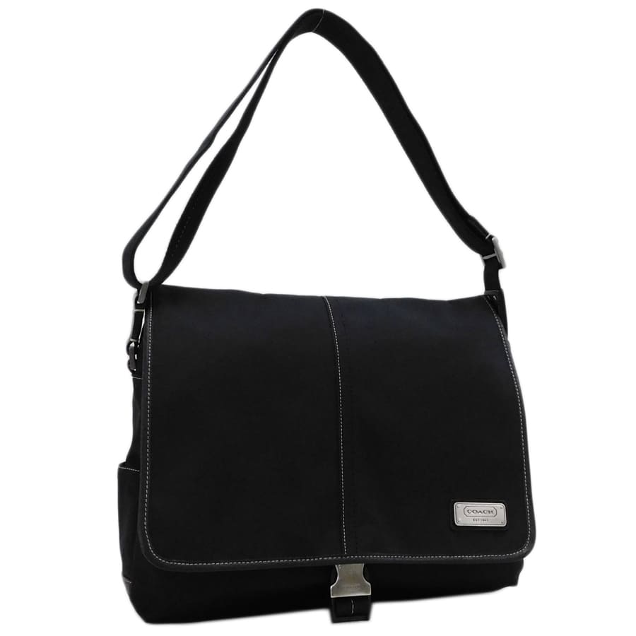 【中古】コーチ ショルダーバッグ F70443 ブラック系 ナイロン 斜め掛け 大容量 COACH[送料無料]