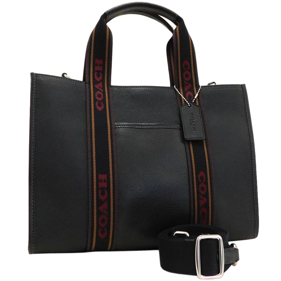 [中古]新品同様 コーチ 2wayバッグ CM067 ブラック系 レザー 普段使い 通勤 通学 斜め掛け メンズ COACH[送料無料]