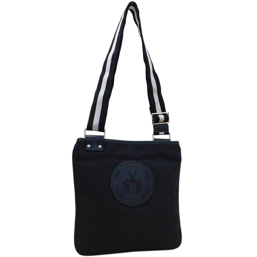 【百貨店SALE】【中古】バリー ショルダーバッグ 黒いこと系 ナイロン×なめし革 曲がった掛け ユニ一発やる BALLY[貨物輸送無料]