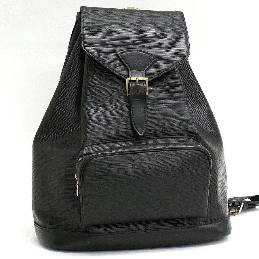 【中古】ルイヴィトン モン掏摸GM エピ なめし革 ノワール 黒いこと ゴールド金具 LOUIS VUITTON Montsouris GM[貨物輸送無料]