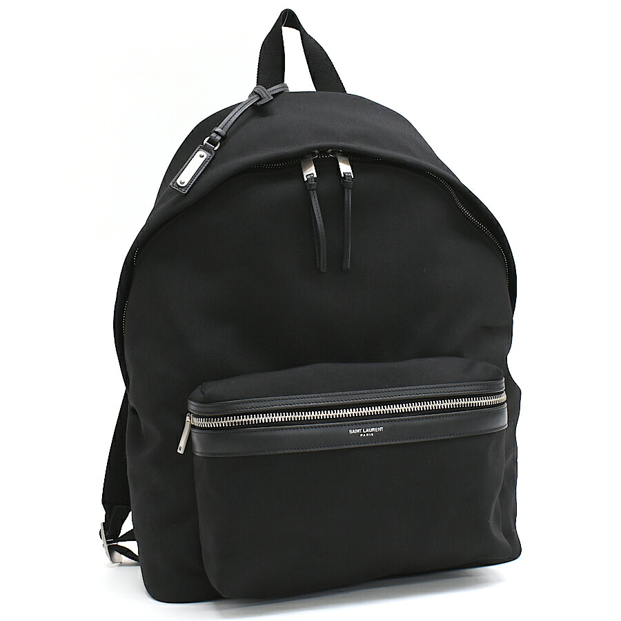 【中古】新品同様 サンローランパリ シティ バックパック リュックサック 534967 ナイロン ブラック SAINT LAURENT PARIS [送料無料]
