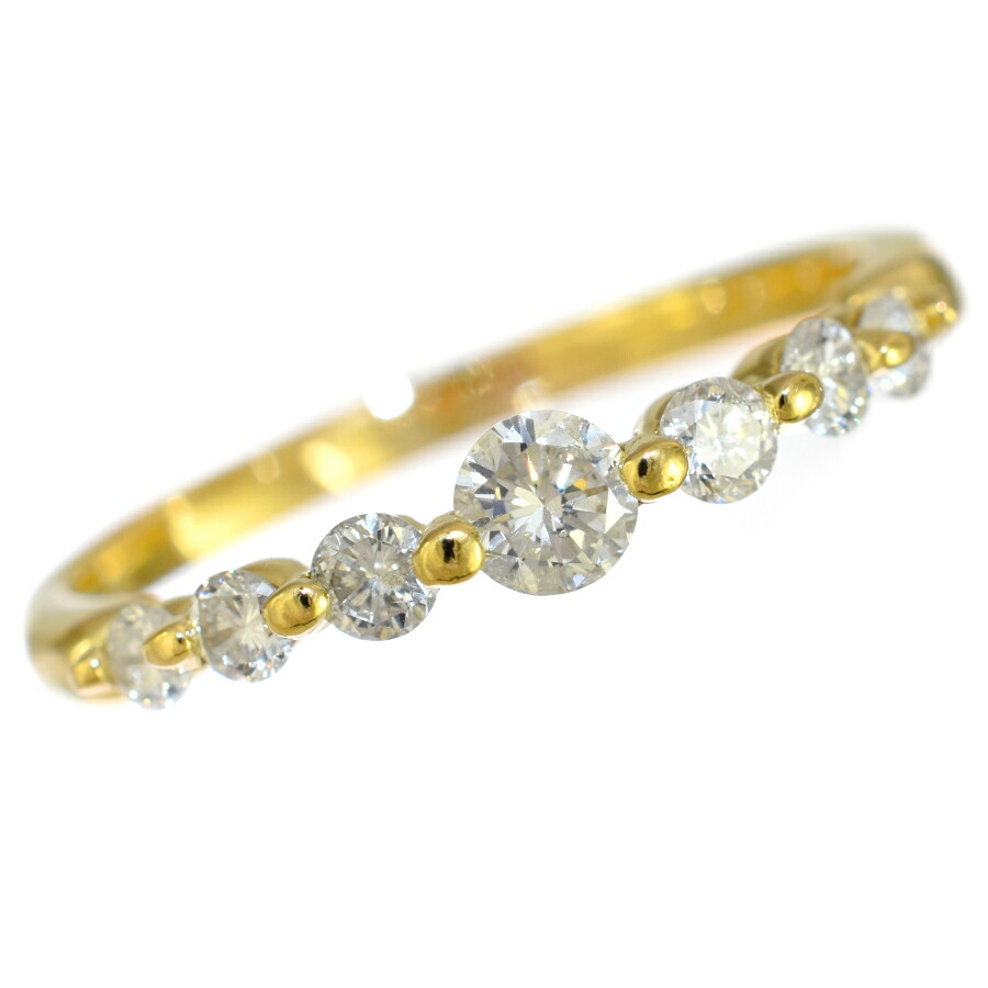 【中古】新品同様 リング 指輪 17.5号 K18イエローゴールド ダイヤモンド 0.50ct [美品][送料無料]｜ブランドリサイクルストアスマイル