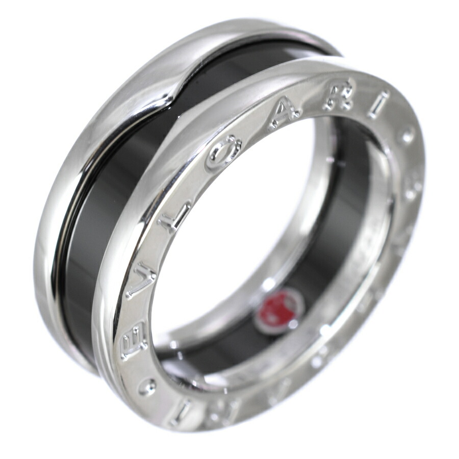 【中古】新品負けず劣らず ブル小峡谷 #49 8.5号 セーブザチルドレン 輪っか ビーゼロワン スターリングしろがね色 925 黒いこと陶器 BVLGARI [美品][貨物輸送無料]