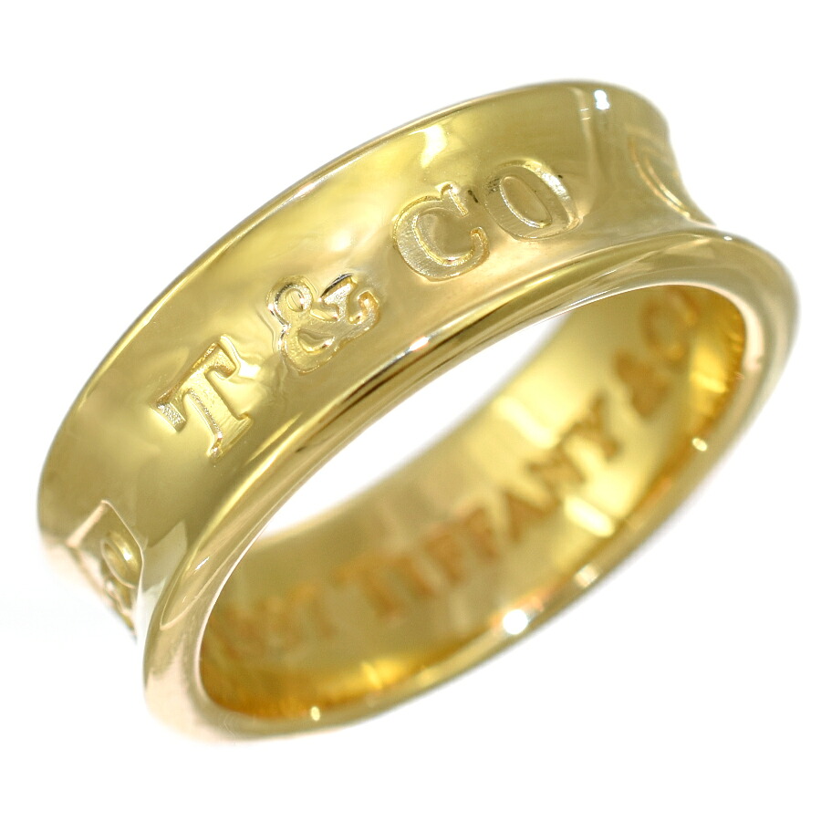 【中古】新品同様 ティファニー 8号 1837 ミディアム リング 指輪 K18イエローゴールド TIFFANY&CO. [美品][送料無料]｜ブランドリサイクルストアスマイル